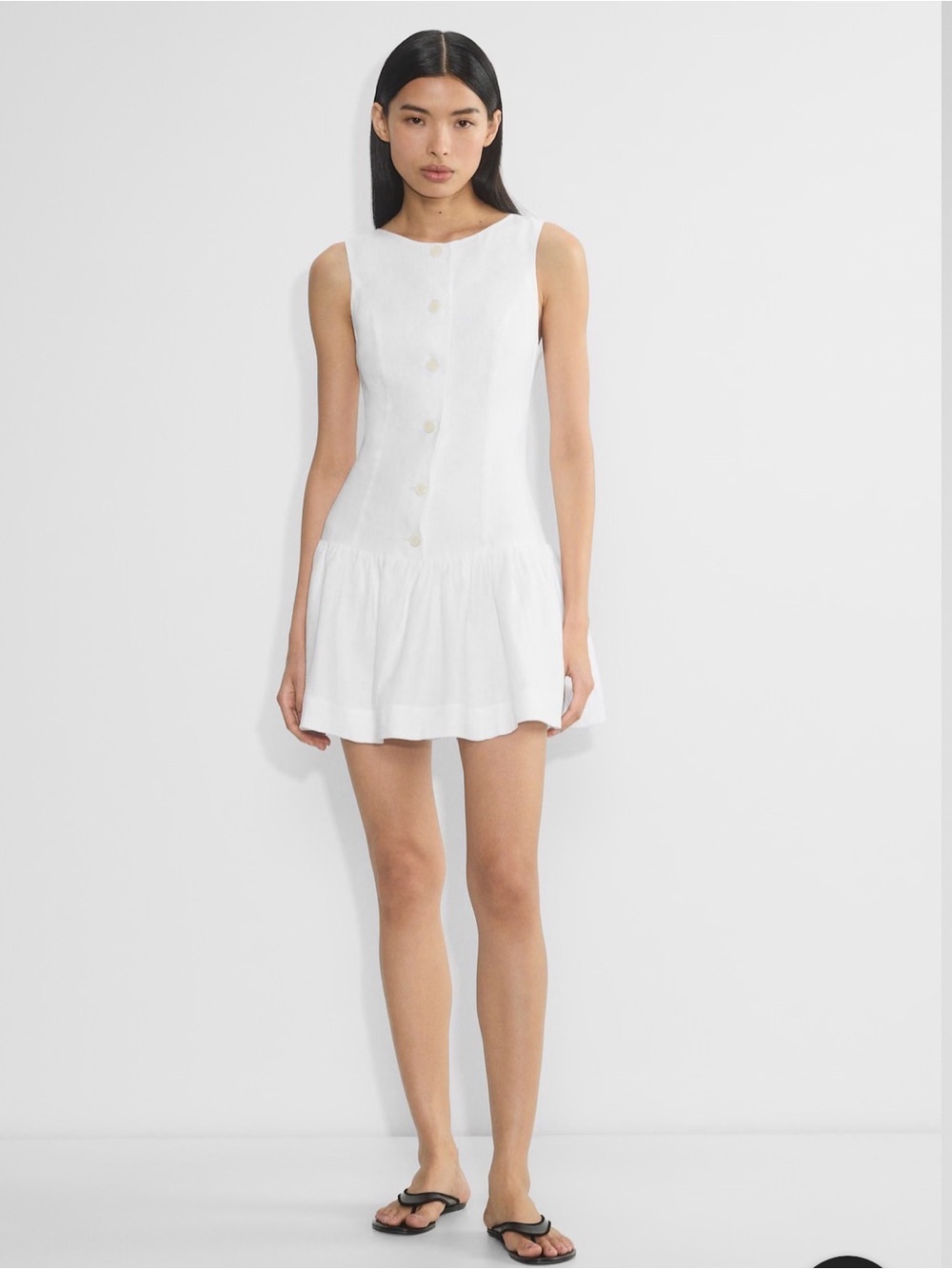 Aritzia Snapdragon Linen Dress in Blue